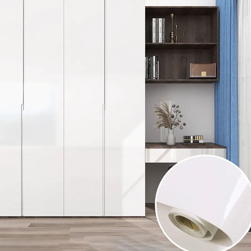 High-Gloss White PET Decorative Film for Cabinets & Wardrobes
